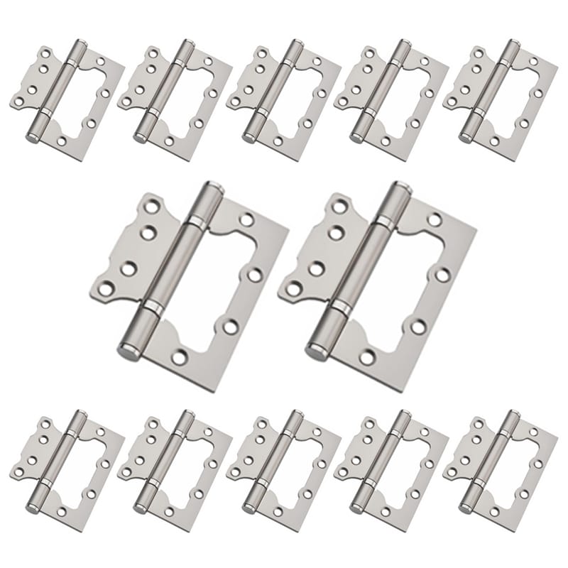 Balama incorporata pentru usa, saten, H 100 mm, 10 buc / set