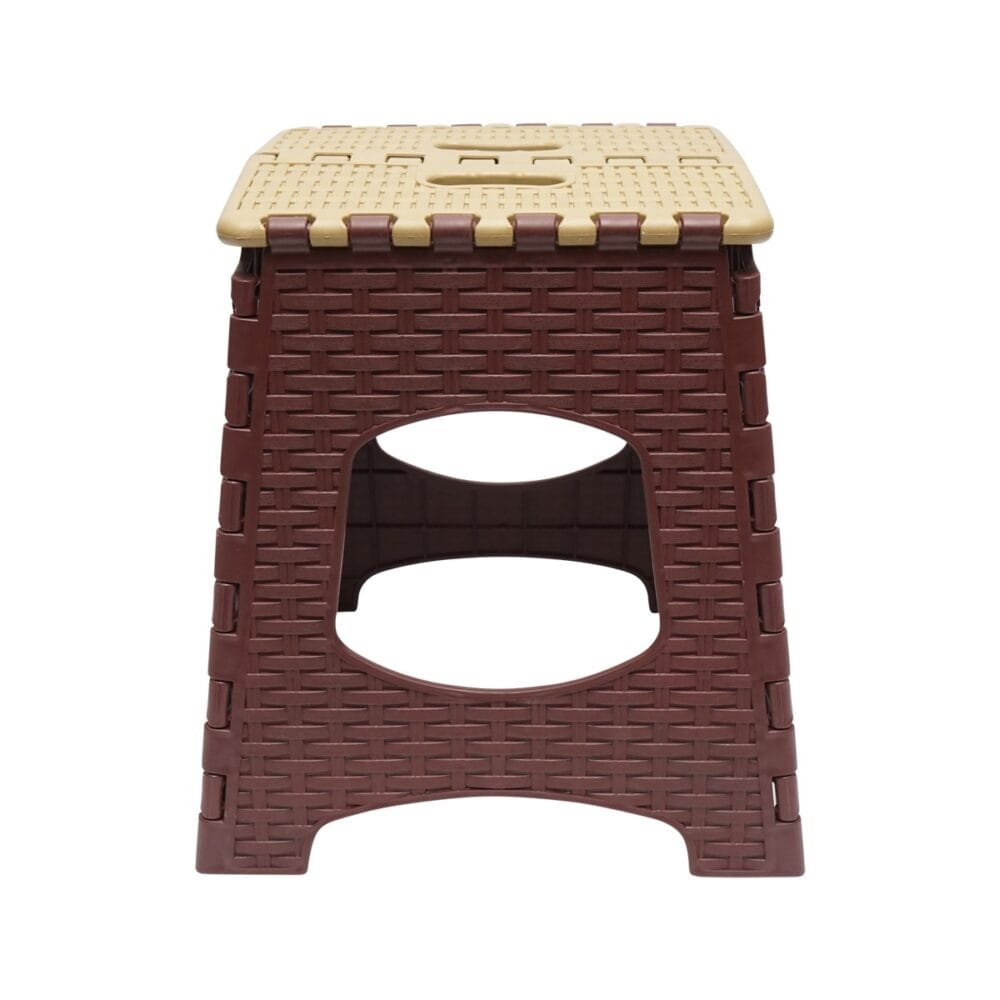 Scaun pliabil din plastic, crem - maro, 295 x 330 x H360 mm - imagine 2