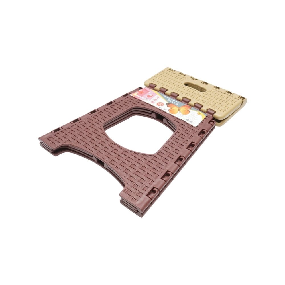 Scaun pliabil din plastic, crem - maro, 295 x 330 x H360 mm - imagine 3