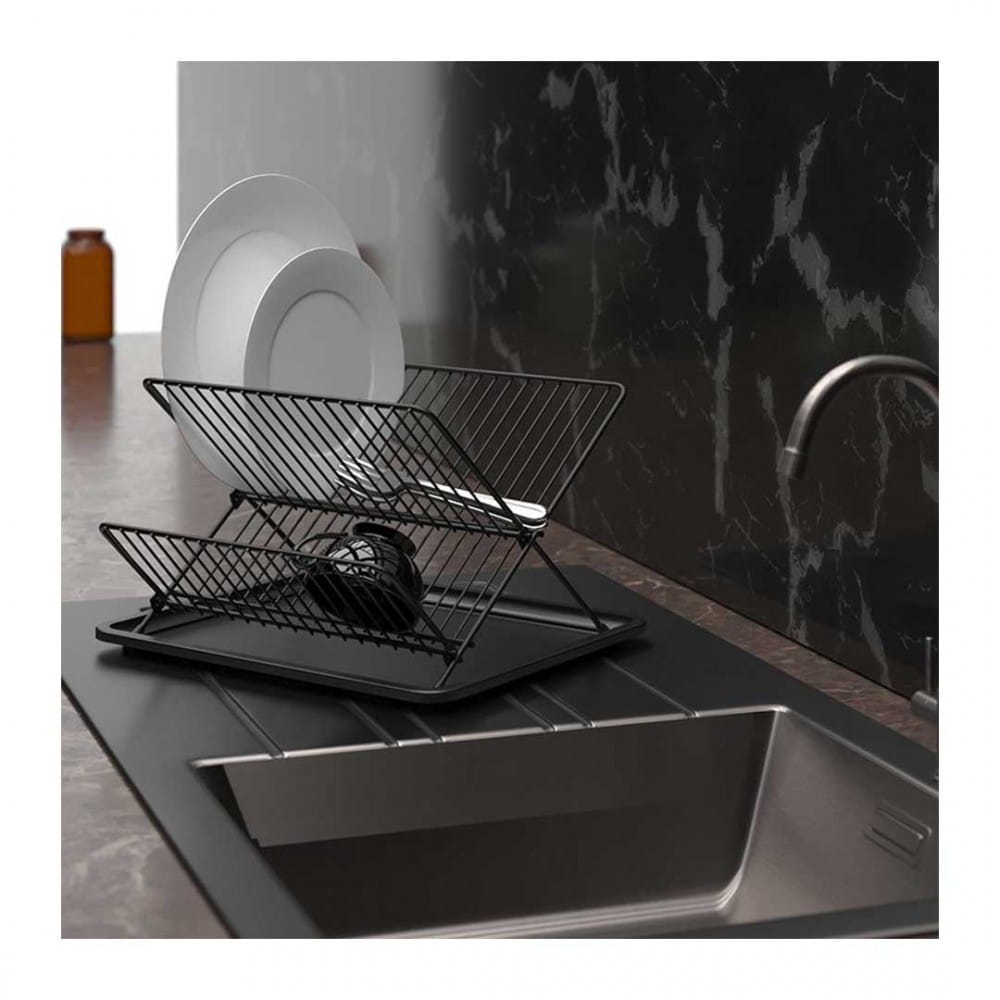 Scurgator de vase, doua niveluri, negru mat, 35 x 29 x 24 cm - imagine 2