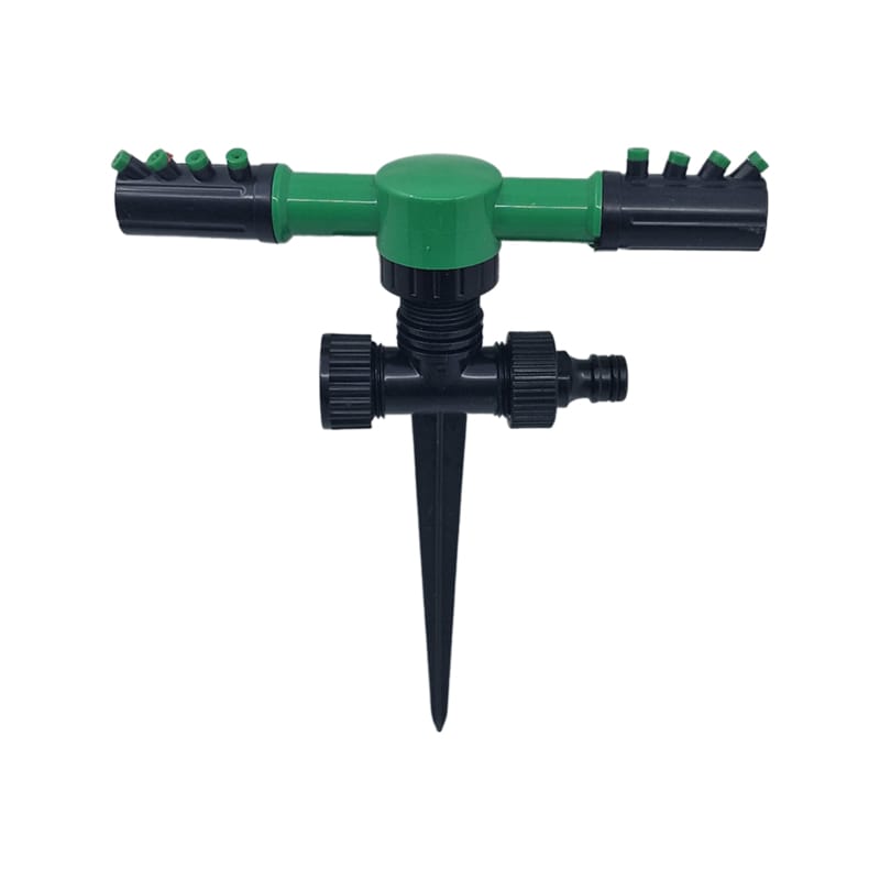 Aspersor rotativ automatic cu 2 brate, 8 duze pulverizare, 360 grade, MD901, verde