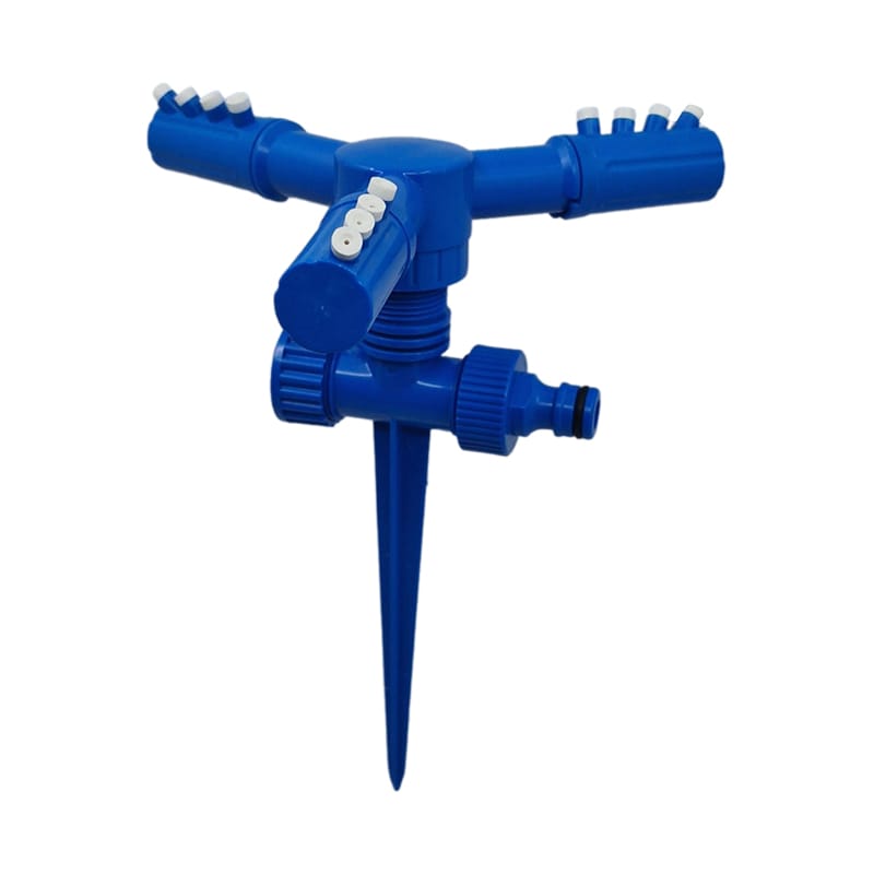 Aspersor rotativ automatic cu 3 brate, 12 duze pulverizare, 360 grade, MD902, albastru