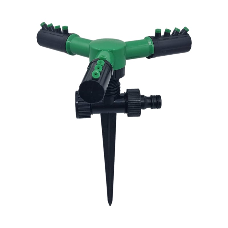 Aspersor rotativ automatic cu 3 brate, 12 duze pulverizare, 360 grade, MD902, verde
