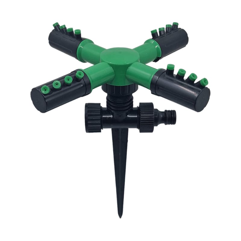 Aspersor rotativ automatic cu 4 brate, 16 duze pulverizare, 360 grade, MD903, verde