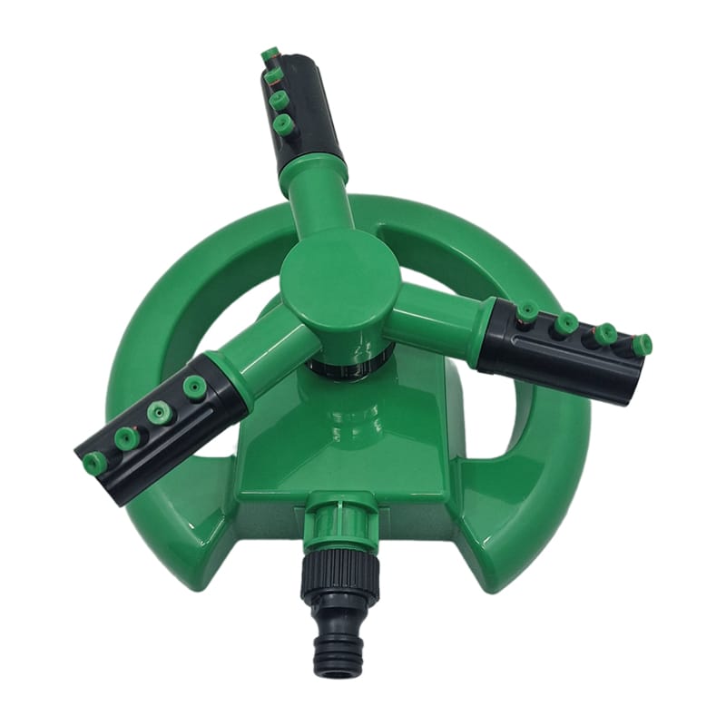 Aspersor rotativ automatic cu 3 brate, 12 duze pulverizare, 360 grade, MD905, verde