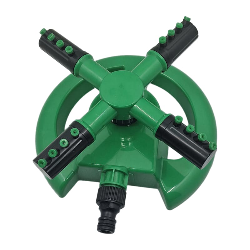 Aspersor rotativ automatic cu 4 brate, 16 duze pulverizare, 360 grade, MD906, verde