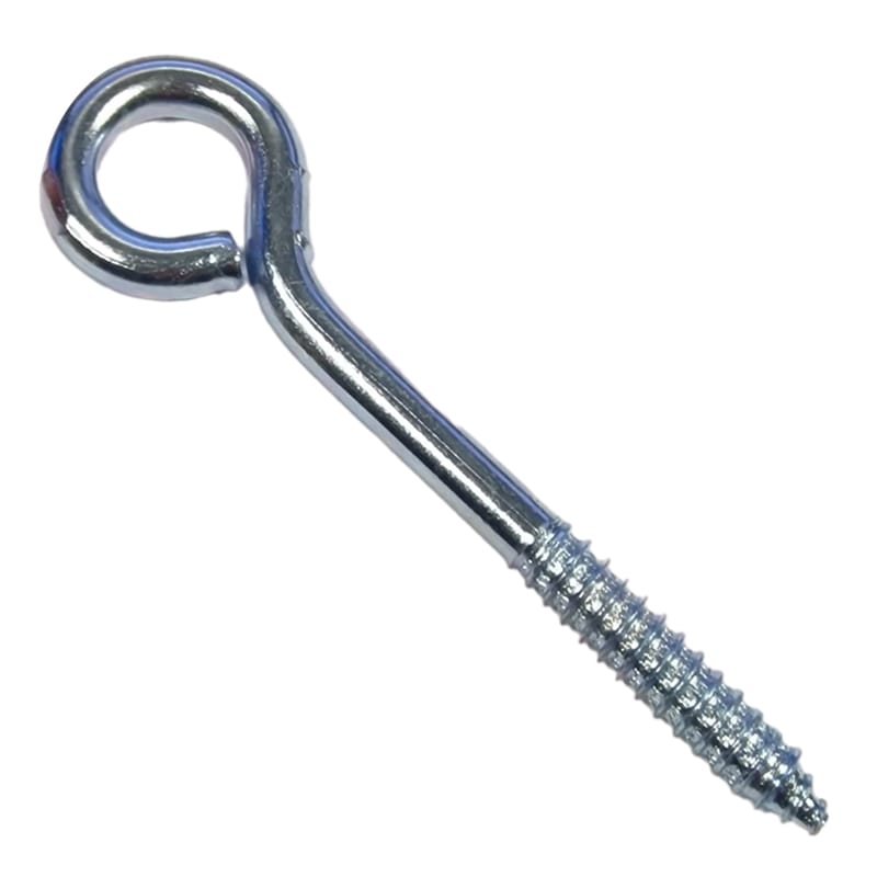 Set 30 carlige cu filet pentru lemn, metal, argintiu, inel Ø exterior 37 mm, lungime totala 138 mm