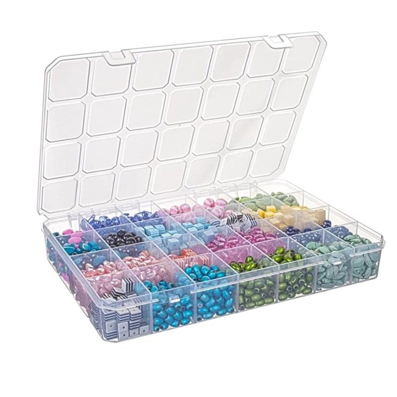 Cutie organizator suruburi, cu 28 locuri, ASR-5076, transparent, 340 x 243 x 50 mm - imagine 2