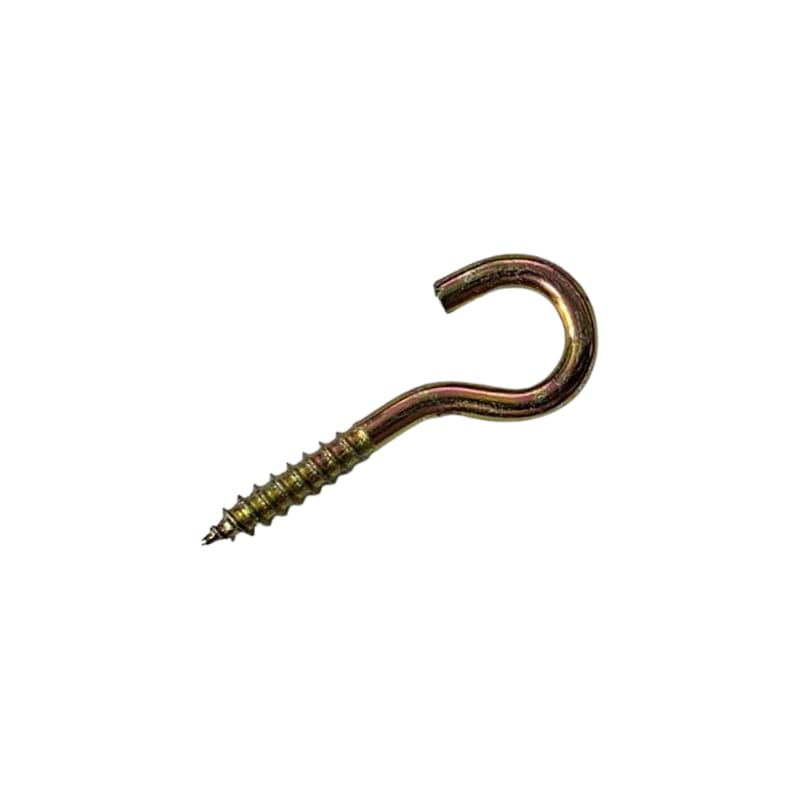 Set 200 Carlige cu filet pentru lemn, metal, galben, carlig Ø exterior 12 mm, lungime totala 30 mm