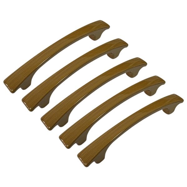 Set 5 x Manere din plastic, 2112-01, lungime 127 mm, distanta gauri 96 mm, stejar