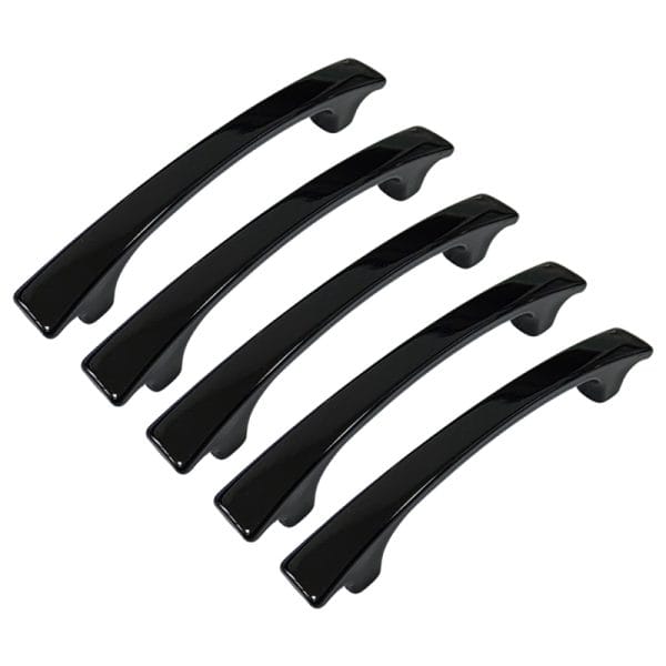 Set 5 x Manere din plastic, 2112-08, lungime 127 mm, distanta gauri 96 mm, negru