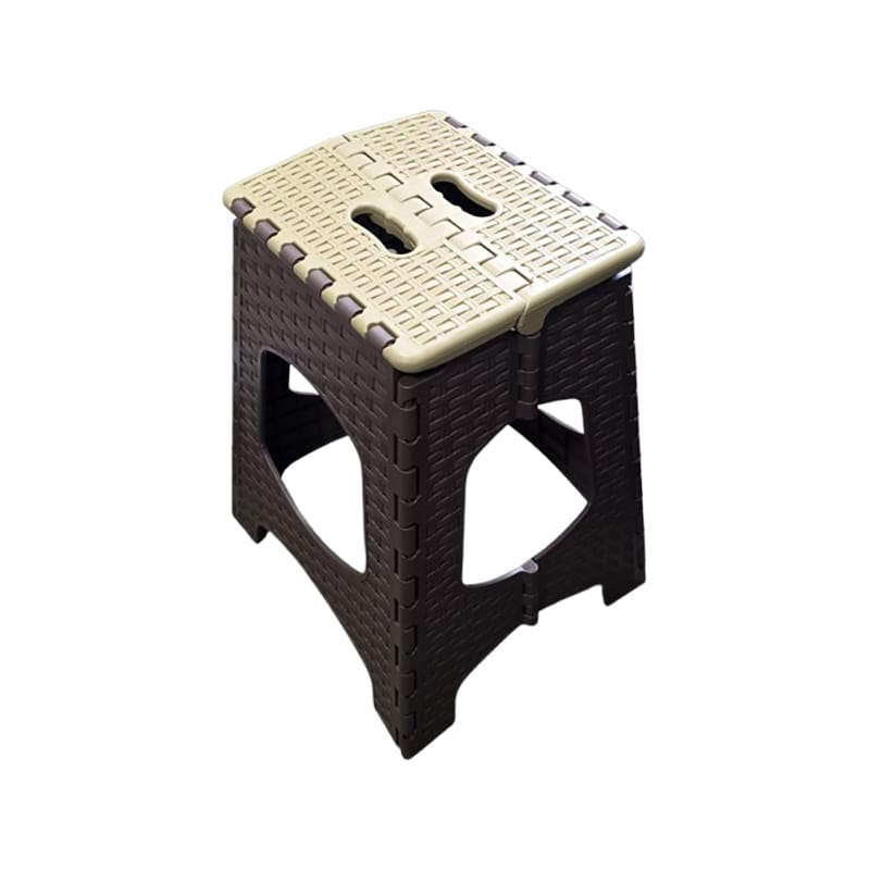 Scaun pliabil din plastic, crem - maro, 265 x 225 x H430 mm