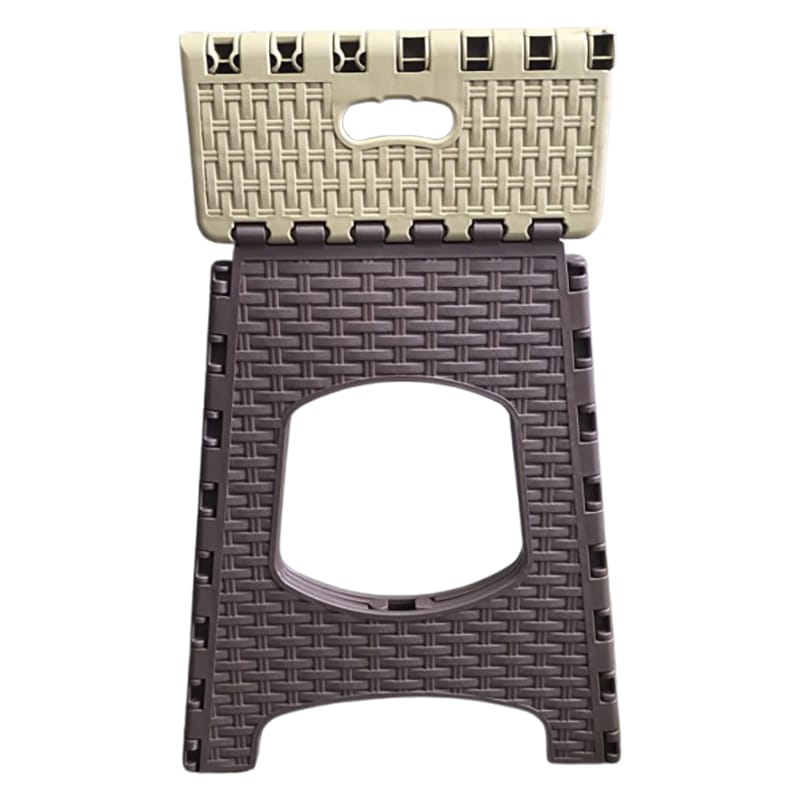 Scaun pliabil din plastic, crem - maro, 265 x 225 x H430 mm - imagine 2