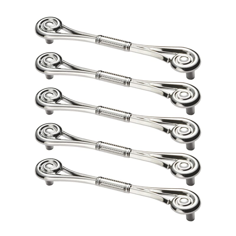 Set 5 Manere pentru mobila, din metal, OZS-1167, lungime 145 mm, distanta gauri 128 mm, crom lucios