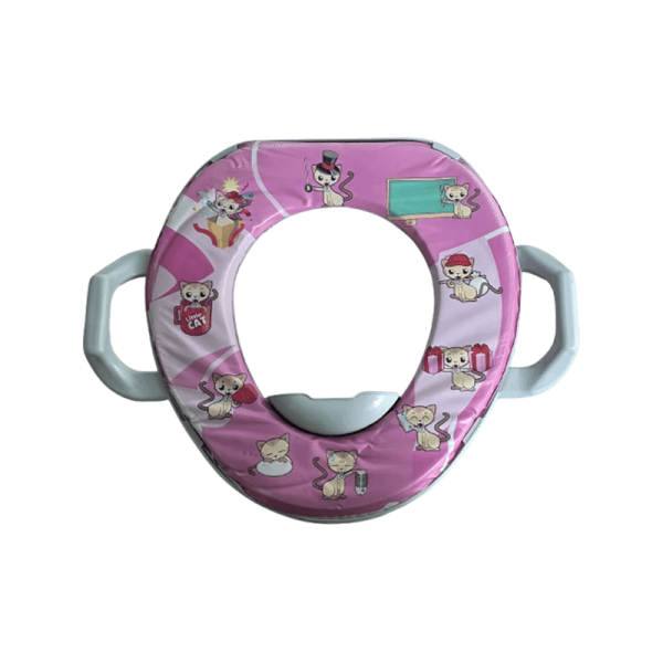 Capac pentru WC cu manere, din plastic, pentru copii, model pisicute