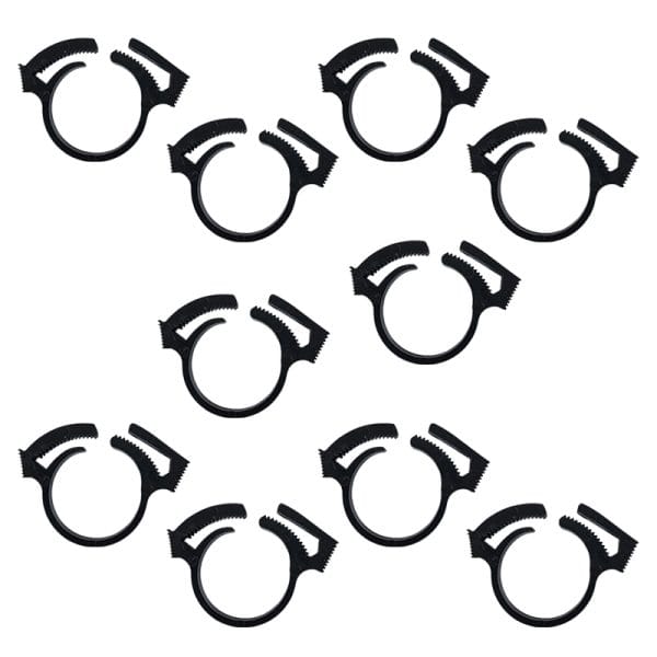 Set 10 x Clips din plastic pentru teava picurare 20 mm, NR-7434, negru