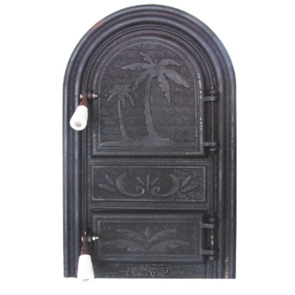 Usa semirotunda pentru soba si cenusar, model PALMIER, neagra, 340 x 550 mm